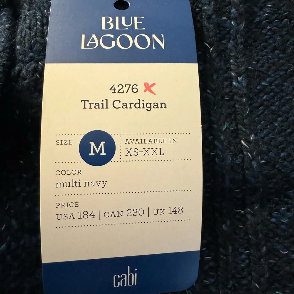 New Cabi Trail Cardigan. Size M. Dark Blue multi. - Picture 11 of 12